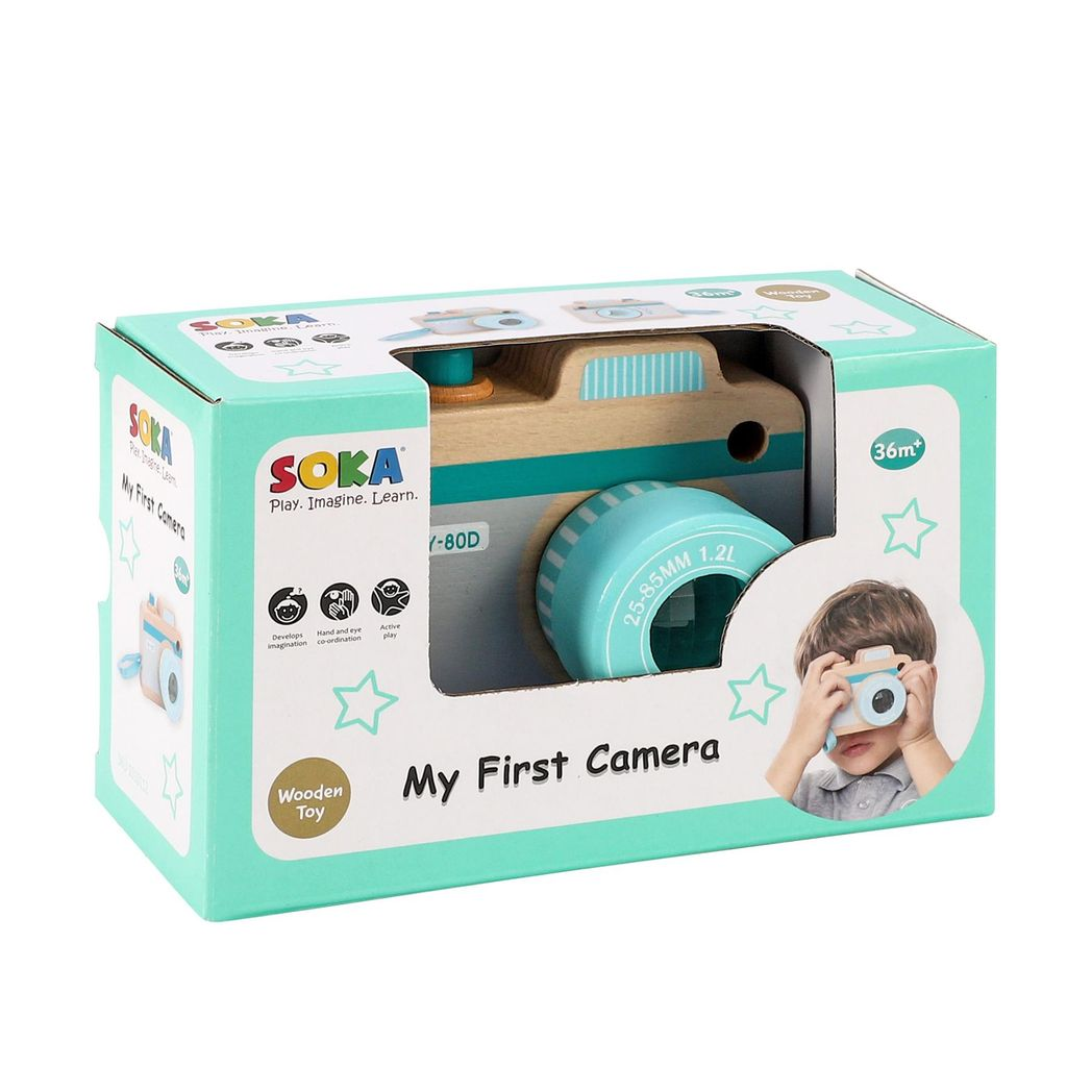 SOKA My First Camera Wooden Kaleidoscope Camera Toy for Children