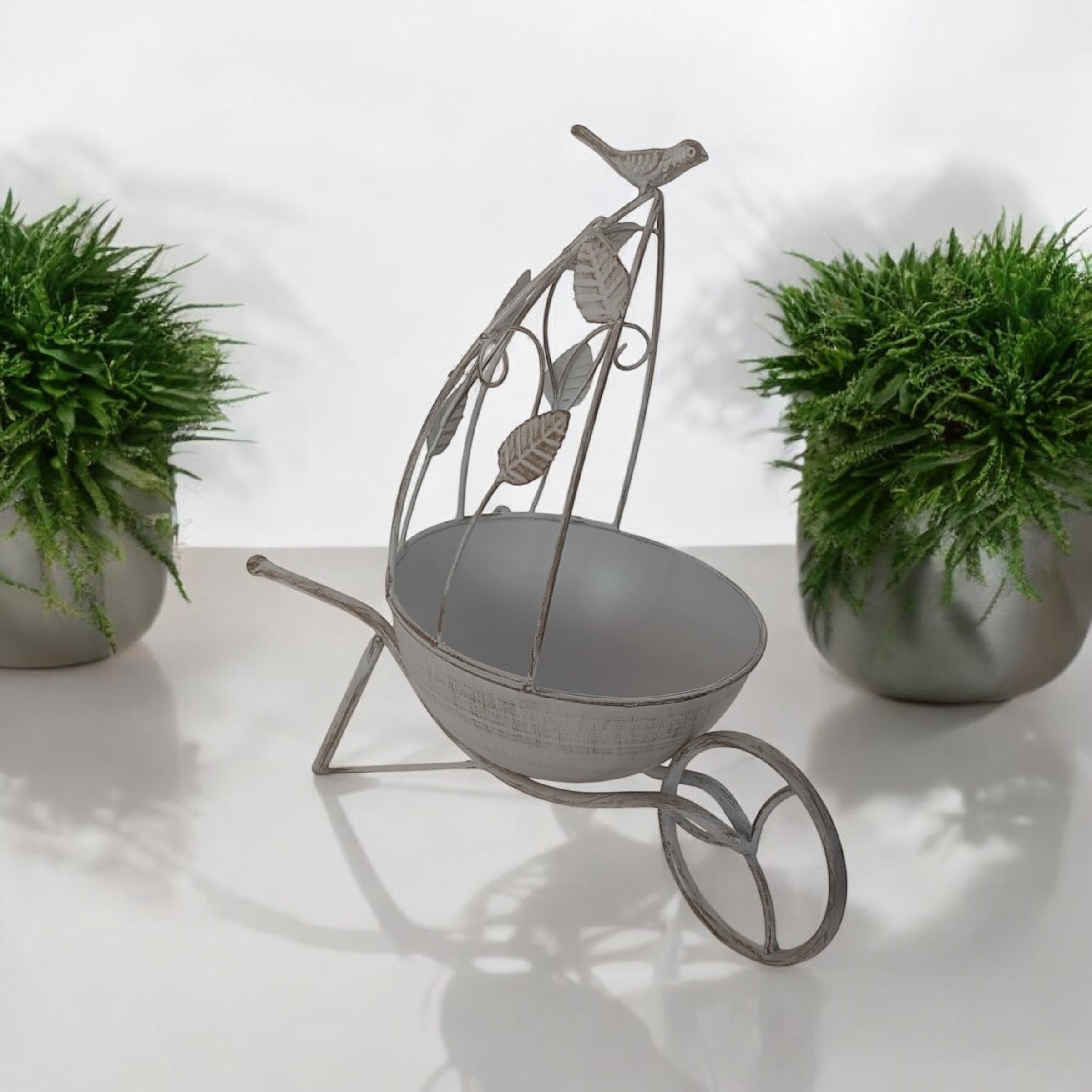 MSL 36cm Cream Metal Garden Planter