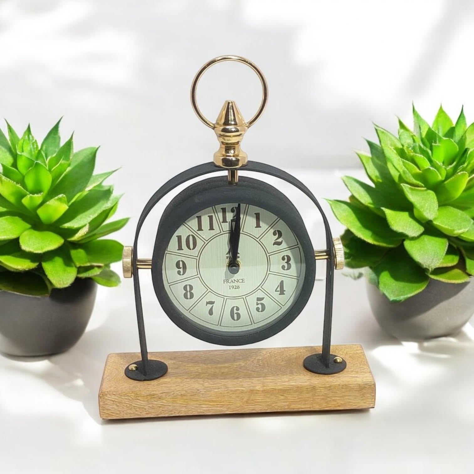 MSL Hand Finished Table Clock, 1 AA Battery Powered