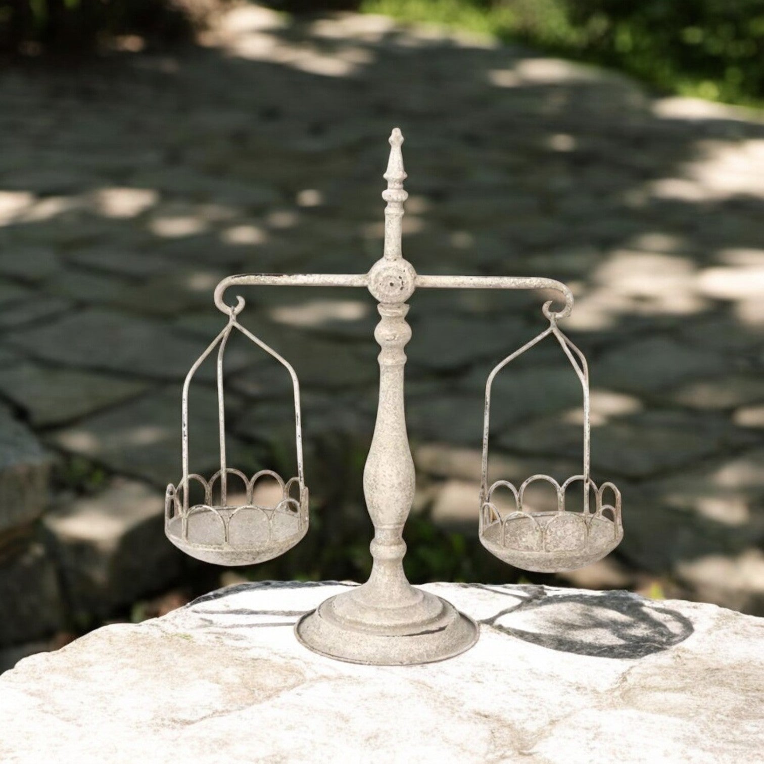 Decorative Cream Metal Scales 50cm