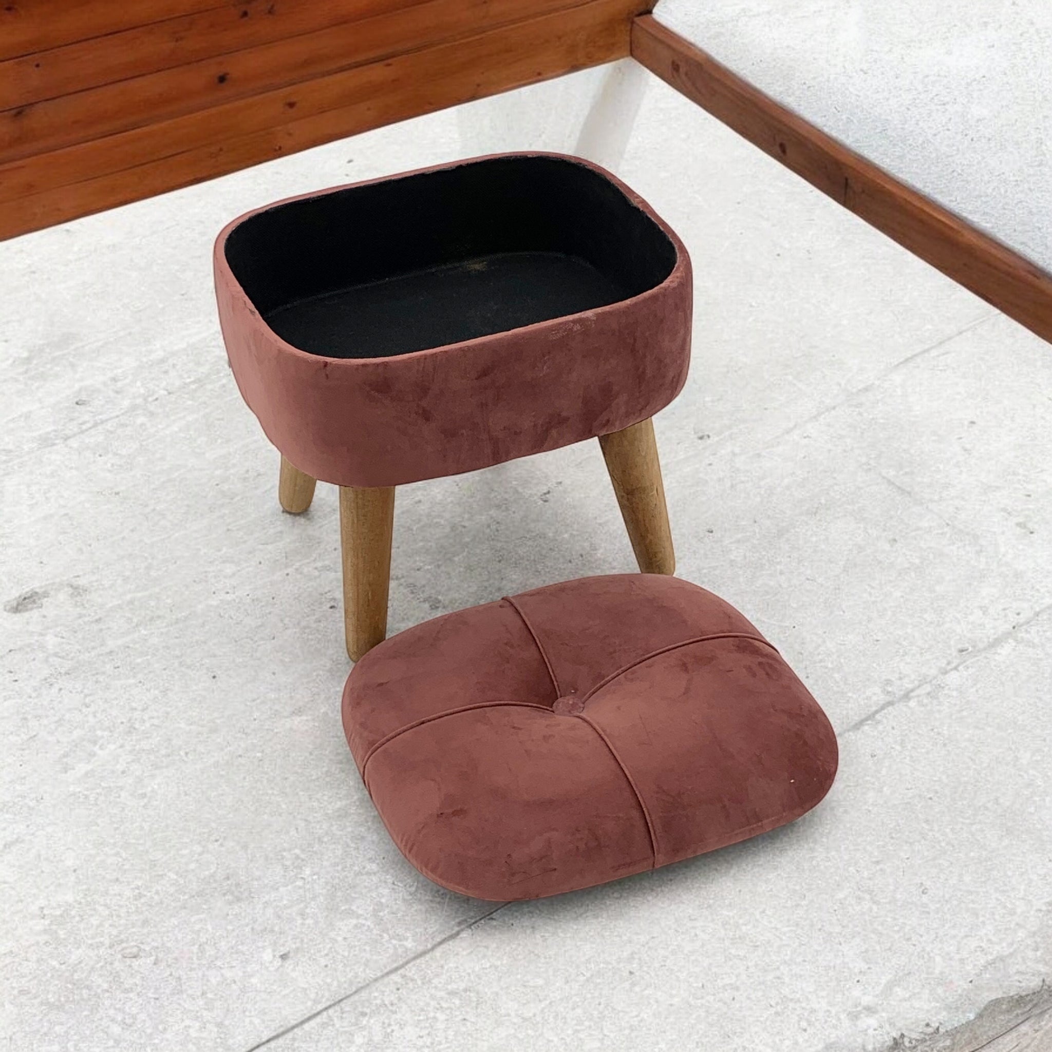 MSL Pink Wooden Stool