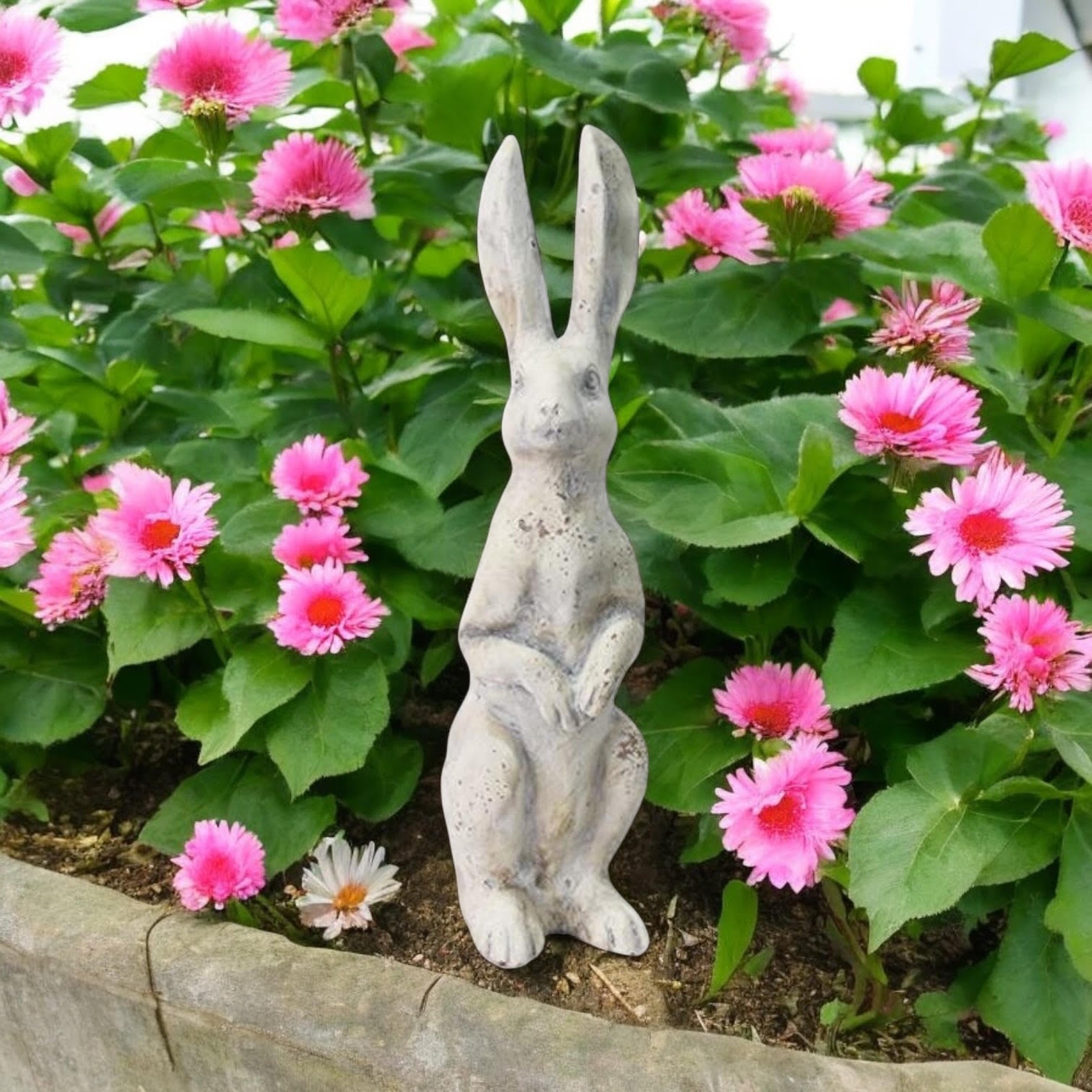 MSL 40cm Cream Resin Rabbit Garden Ornament