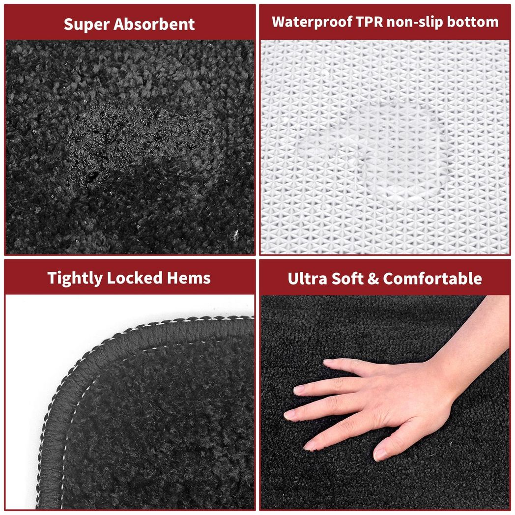 Vinsani Ultra Soft Microfiber Bath Mat 60 x 90 cm Dark Grey