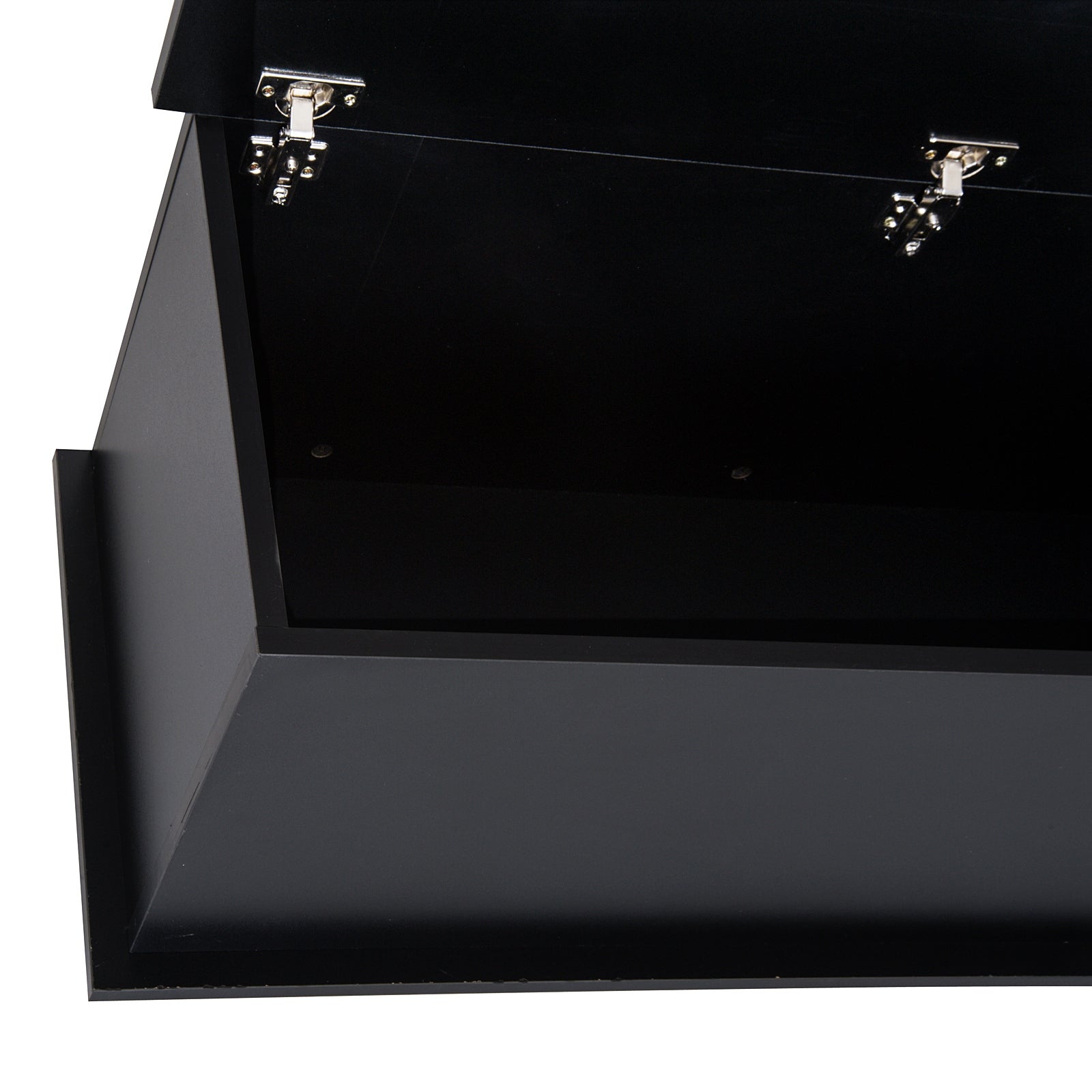 Black Storage Ottoman Chest with Lid, 100 x 40 x 40 cm