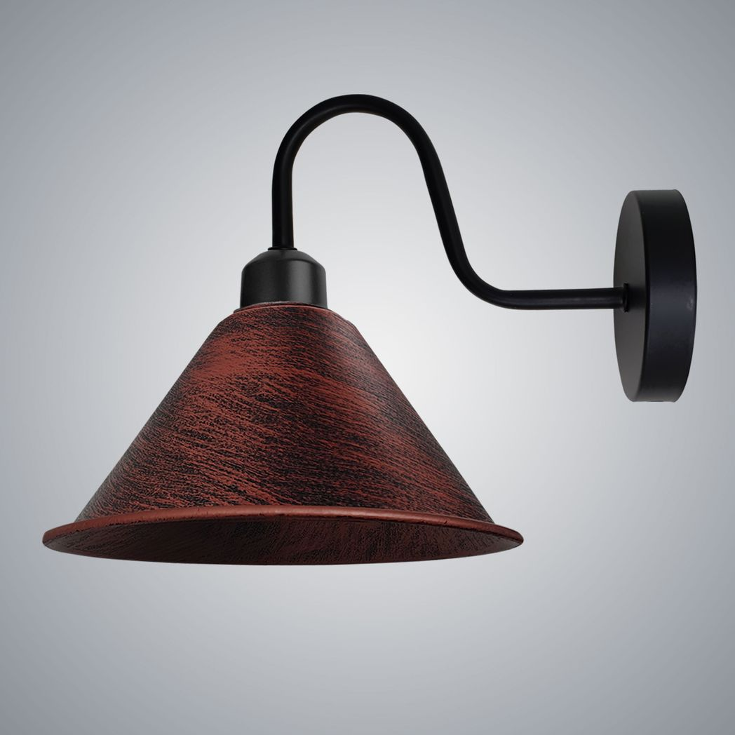 Vintage Black Swan Neck Wall Sconce, E27 Base, Indoor Fixture