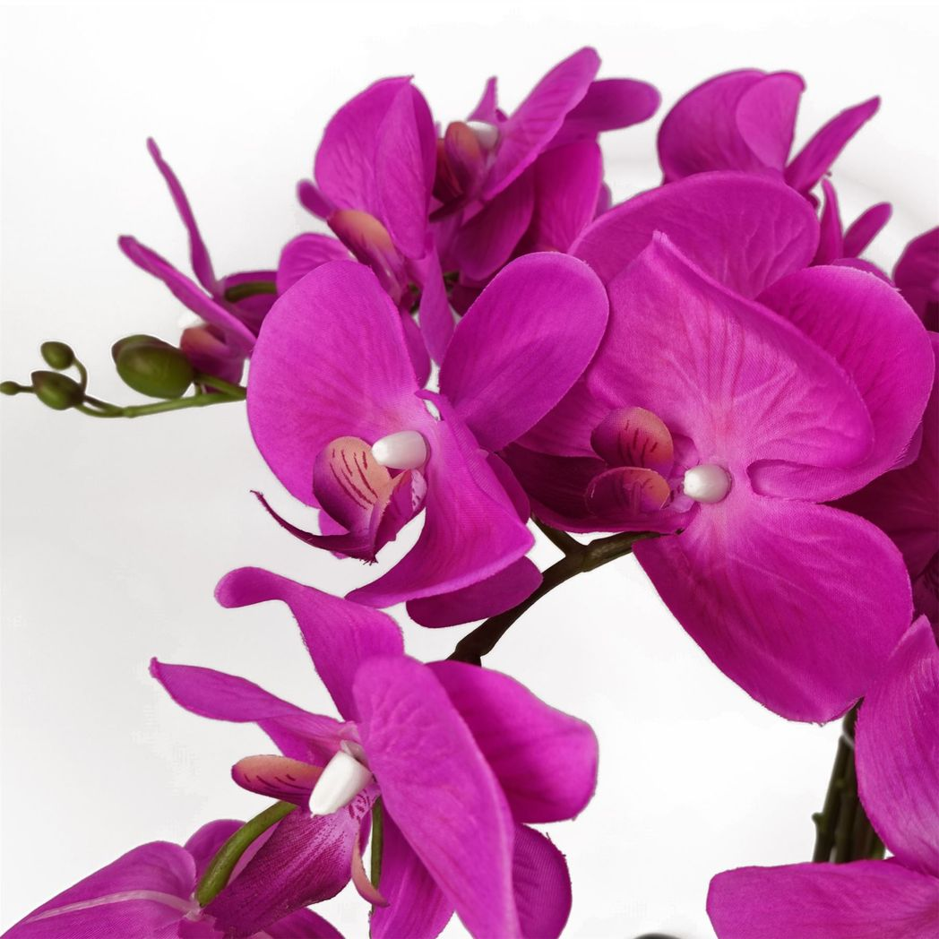 Leaf 85cm Artificial Deluxe Bush Orchid Dark Pink