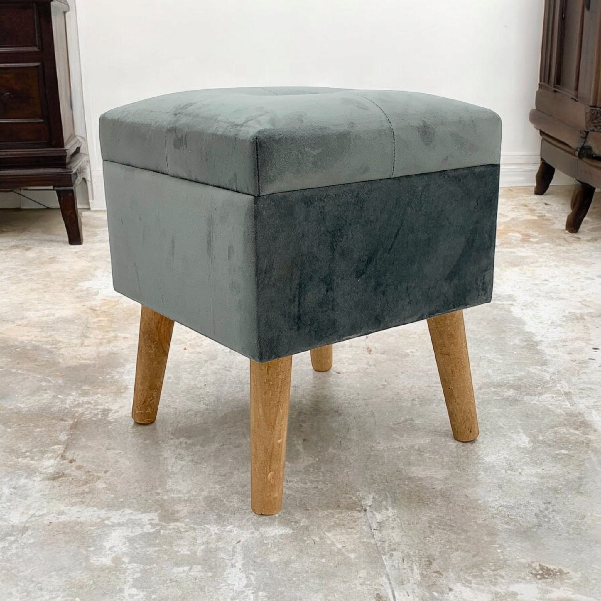 Grey Velvet Trunk