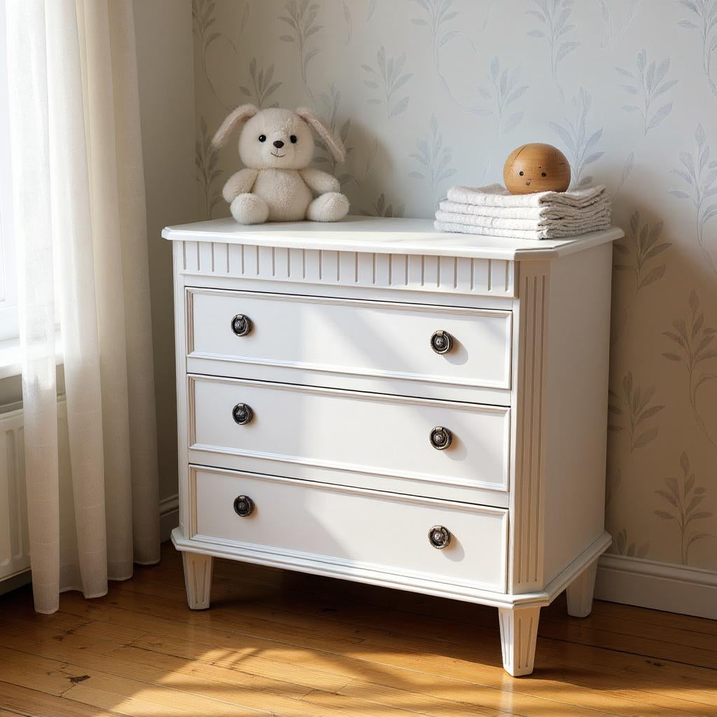 MSL 68cm 3 Drawer Wooden Chest of Drawers with Hand Finished Wooden Top
