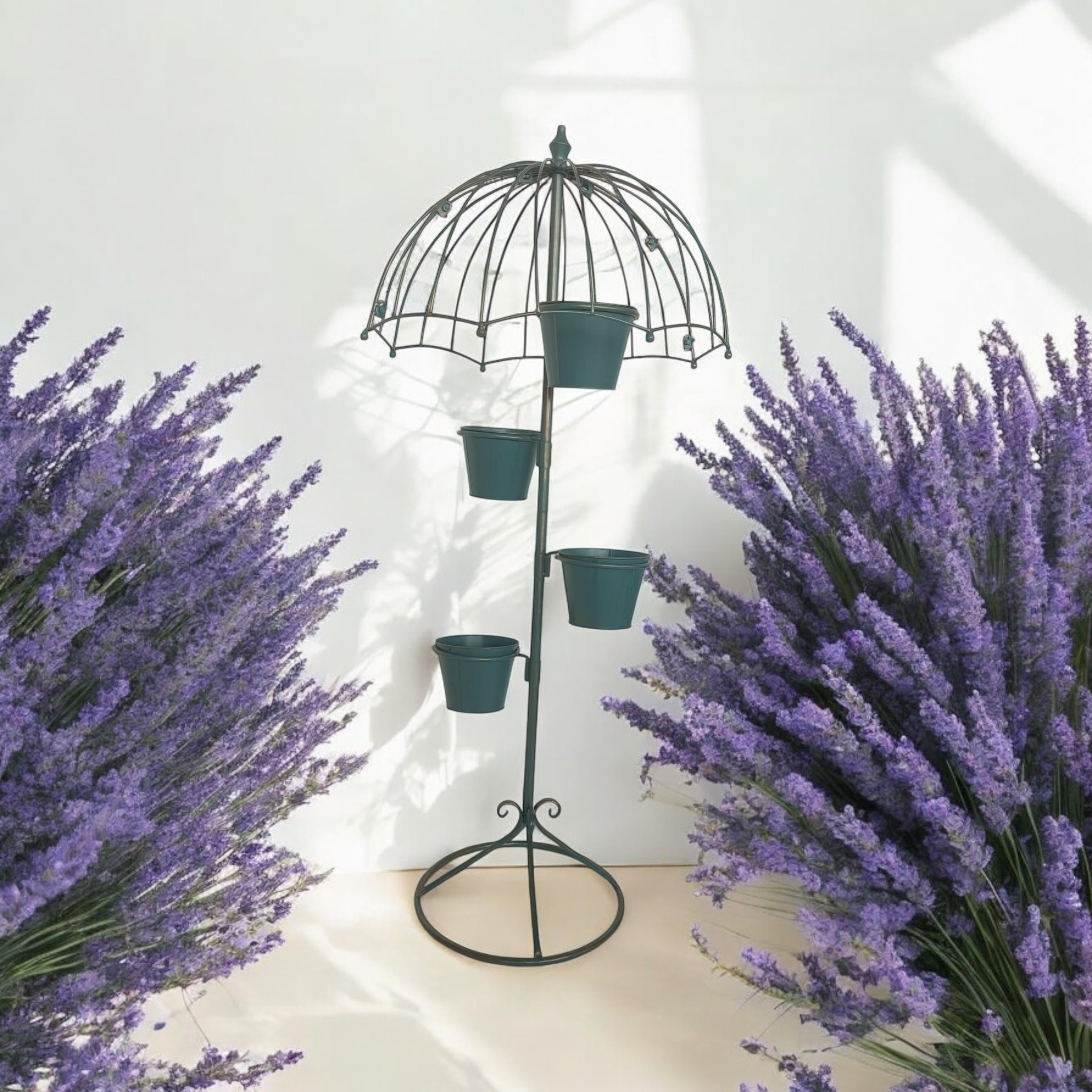 MSL 130cm Blue Metal Garden Planter Quirky Plant Pot