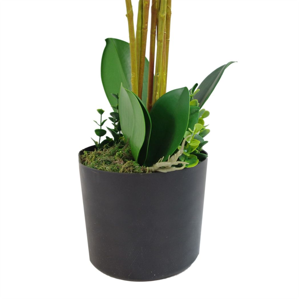 Leaf 85cm Artificial Deluxe Bush Orchid Plant White