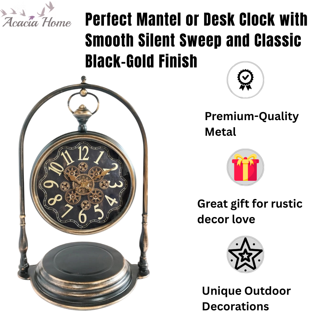 MSL 67cm Hand Finished Gear Clock for 1 AA Battery