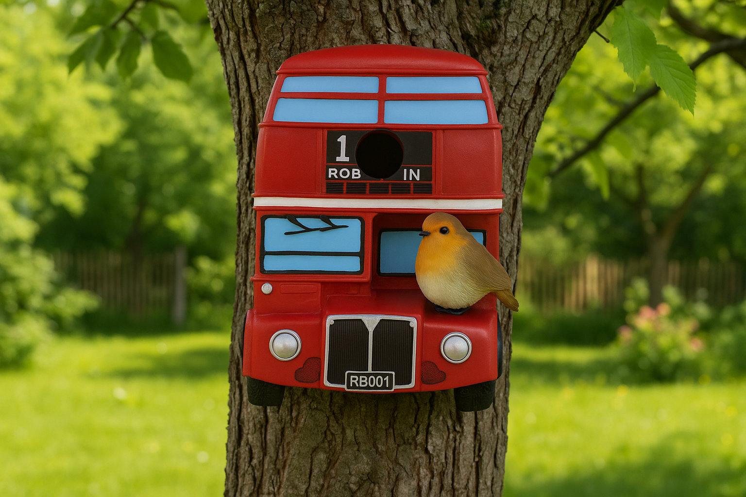 London Bus Design Bird House for Garden