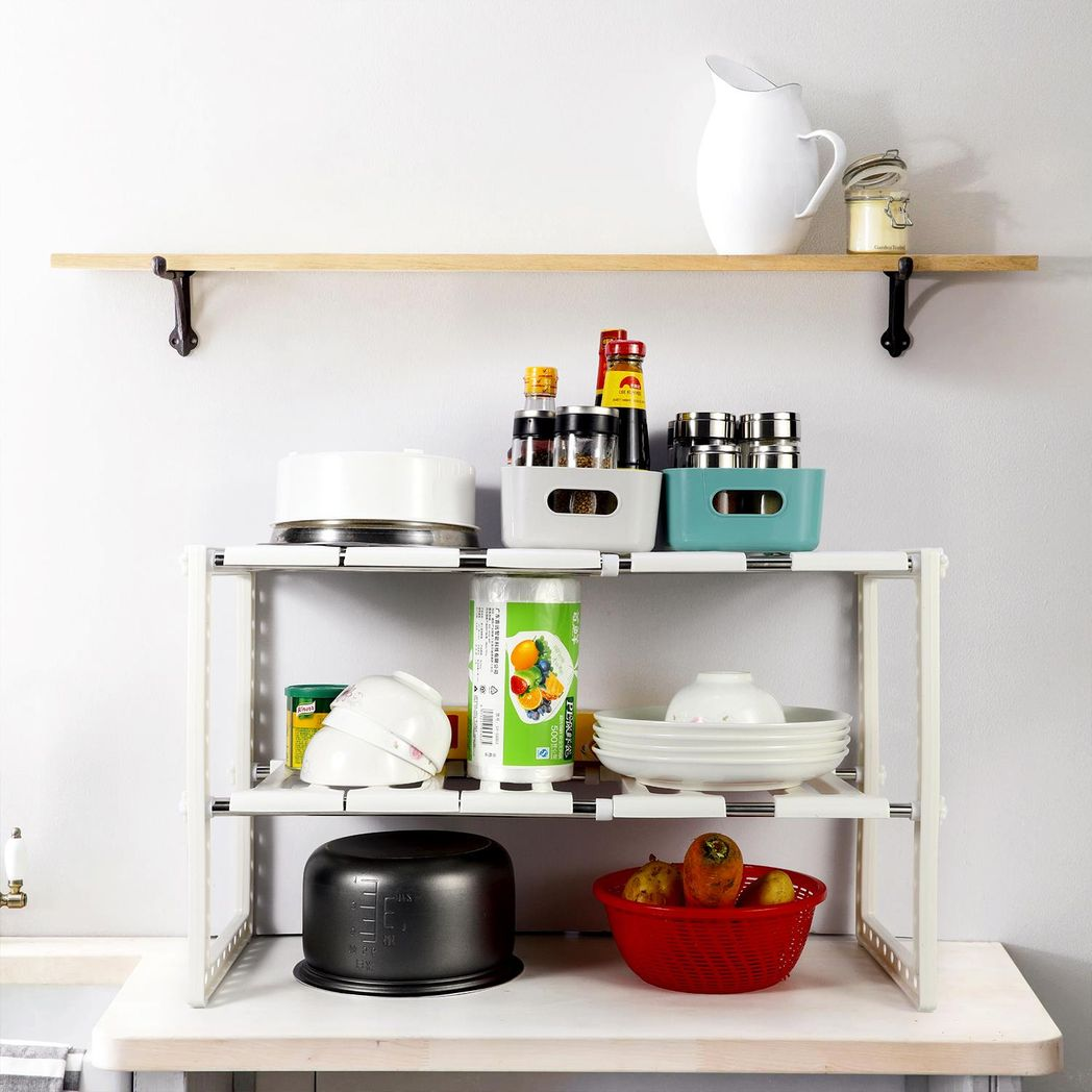 Vinsani Expandable Under Sink Storage Caddy Rack Organizer