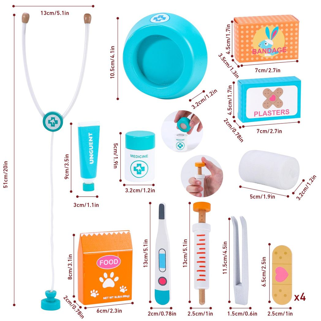SOKA Play Imagine Learn Pet Hospital Pretend Play Toy Clinic Set for Kids