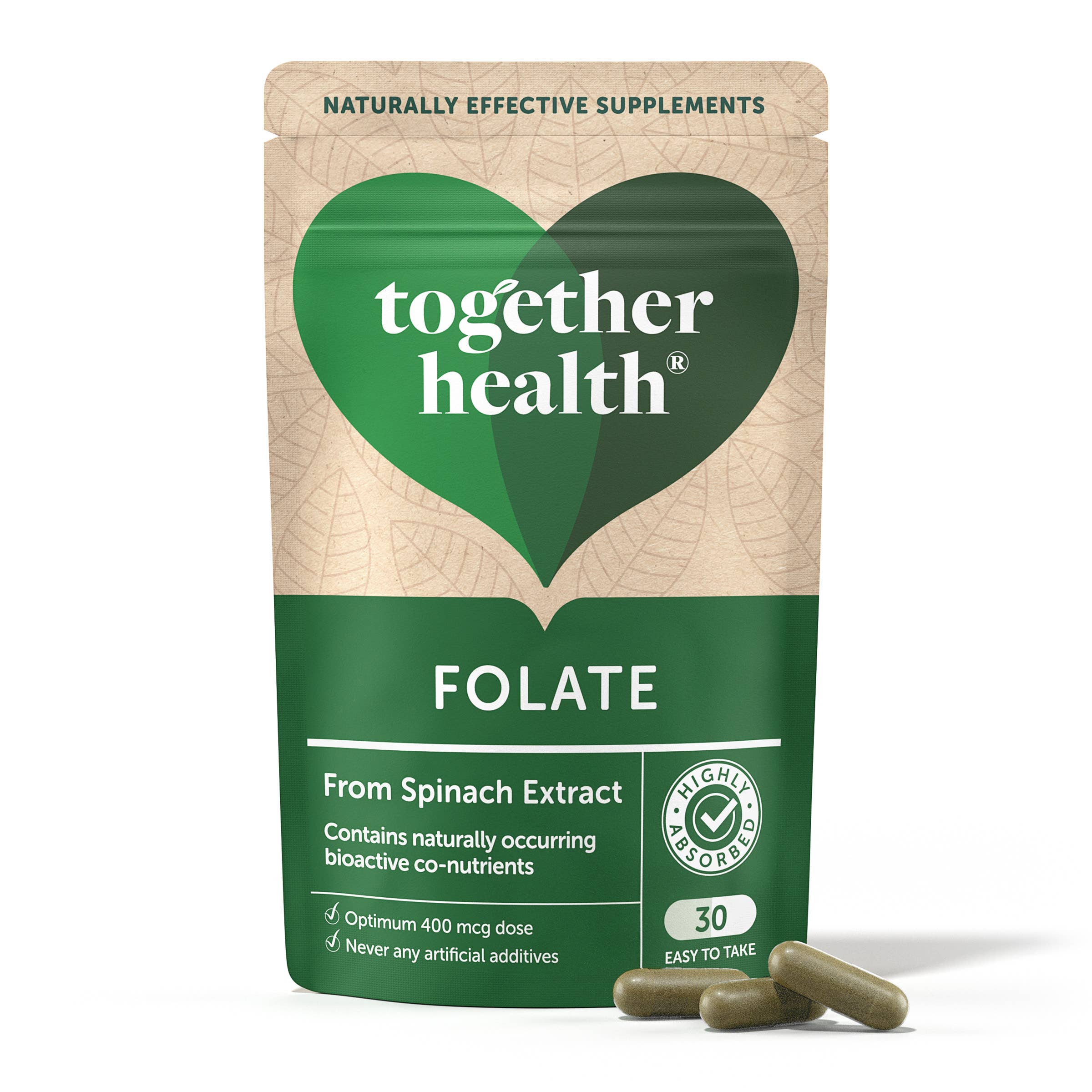 Folate β Natural Alternative to Folic Acid β 30 Capsules