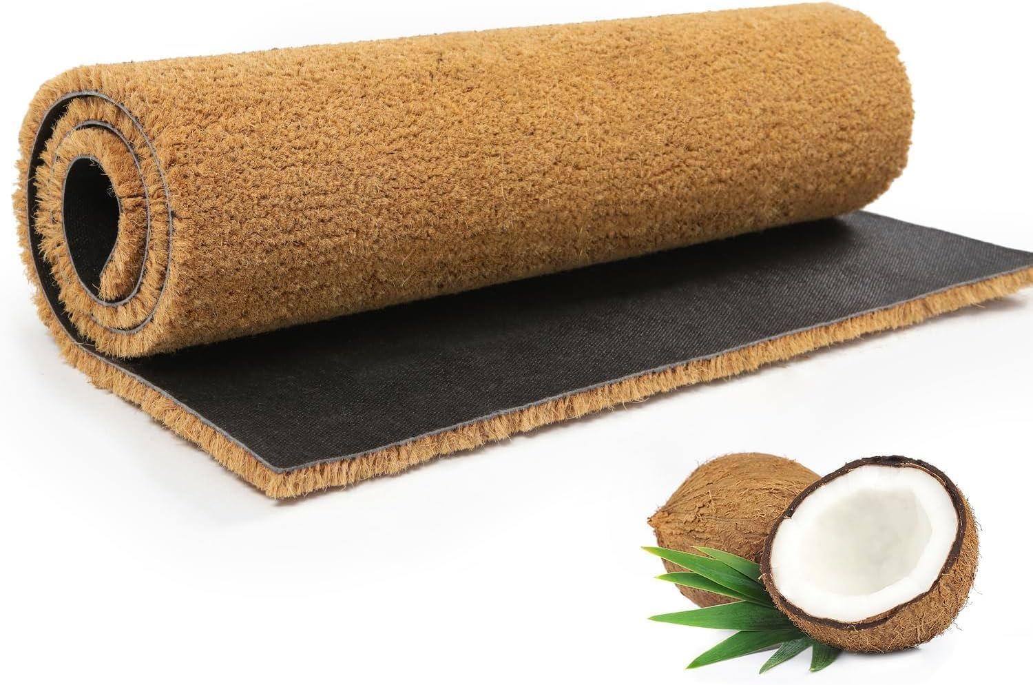 Plain Coir Door Mat 75cm x 100cm Brown