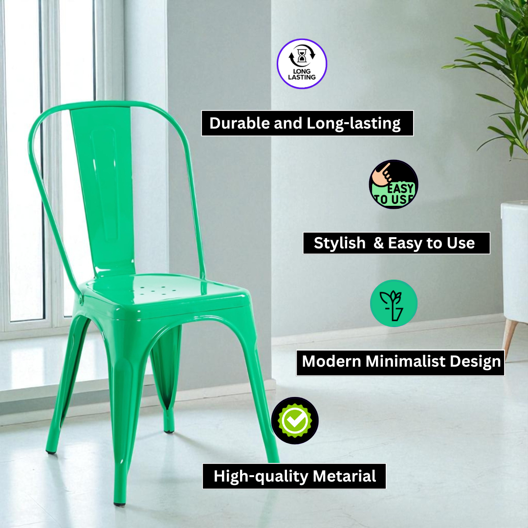 85cm Green Steel Armchair