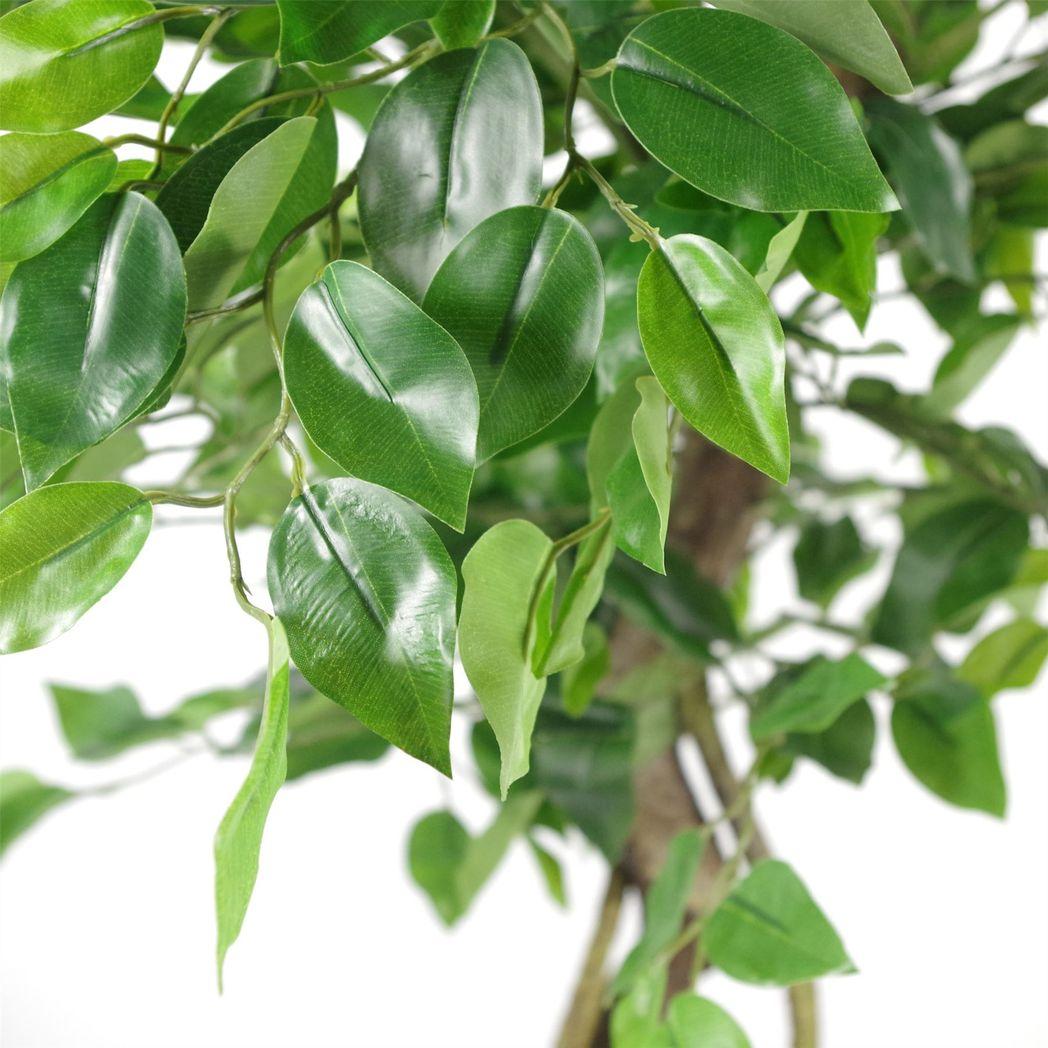 120cm Artificial Twisted Trunk Japanese Fruticosa Style Ficus Tree with Metal Planter