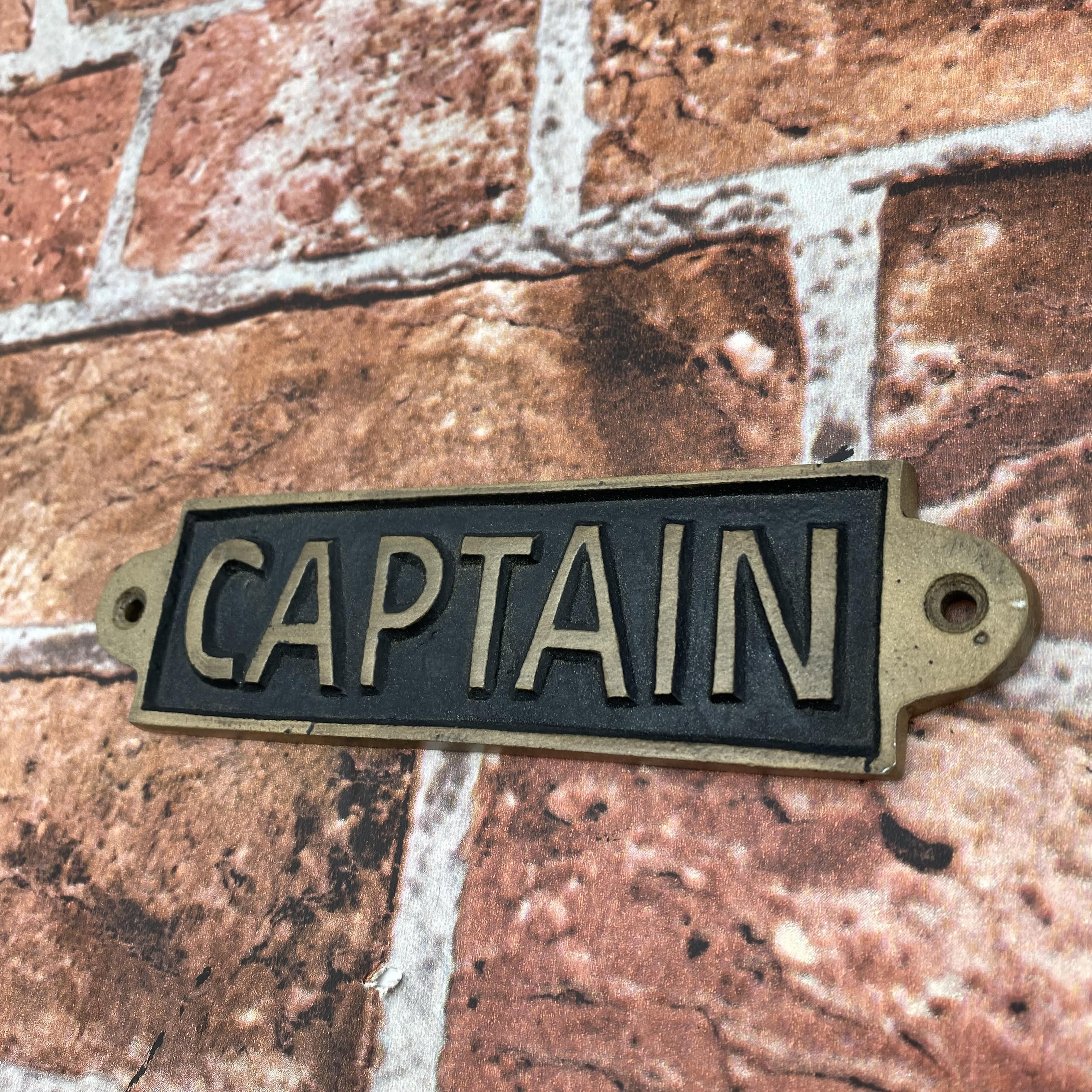 CAPTAIN Hand Finished Metal Door Sign