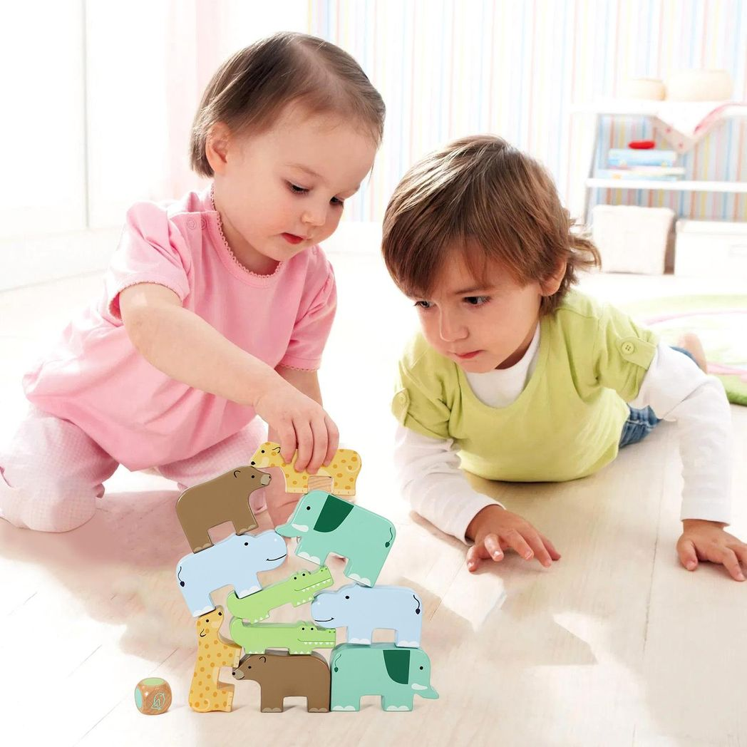 SOKA Wild Animal Stacking Balancing Wooden Montessori Toy for Toddlers