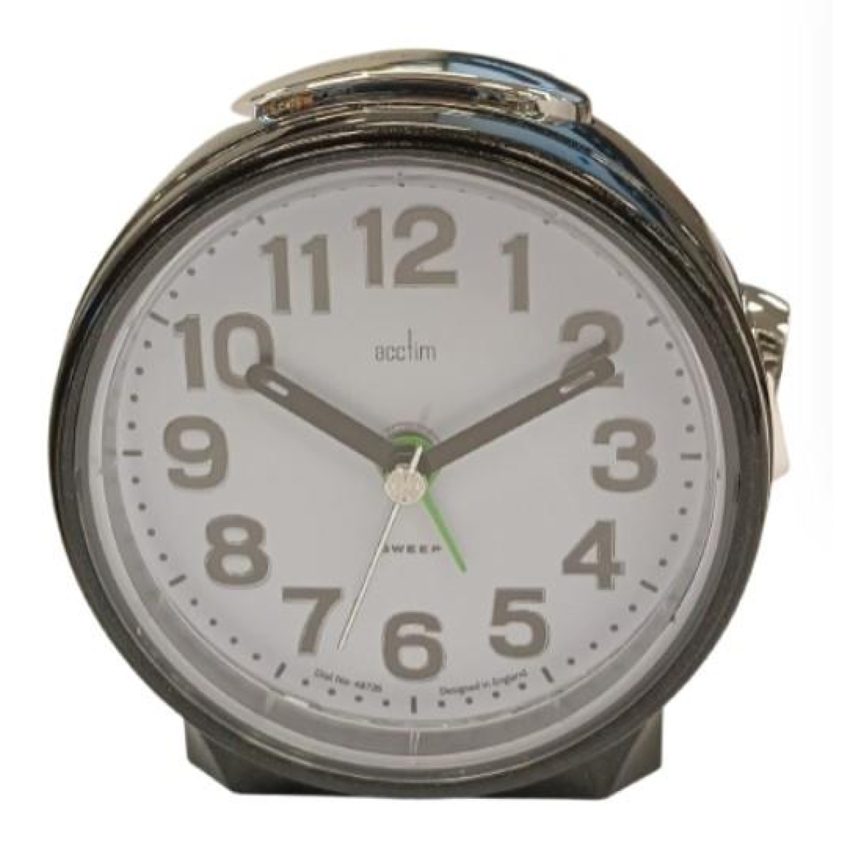 Acctim Eden Non-Ticking Sweep Analogue Alarm Clock, Black