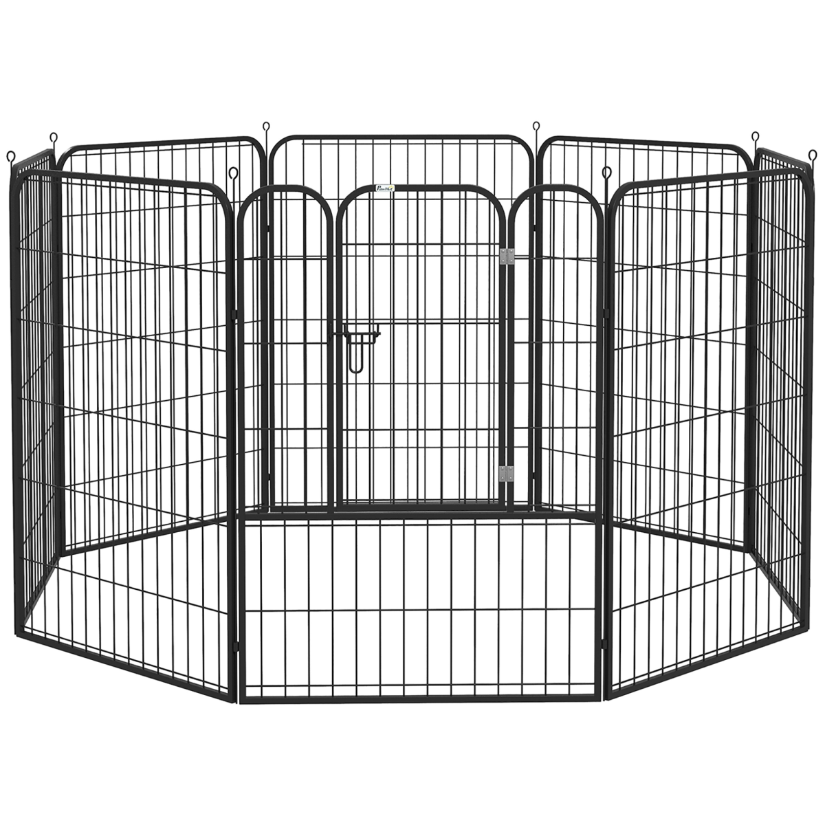 PawHut Folding Metal Pet Playpen with 8 Panels, Hinged Door, Double Latch, Indoor and Outdoor Use