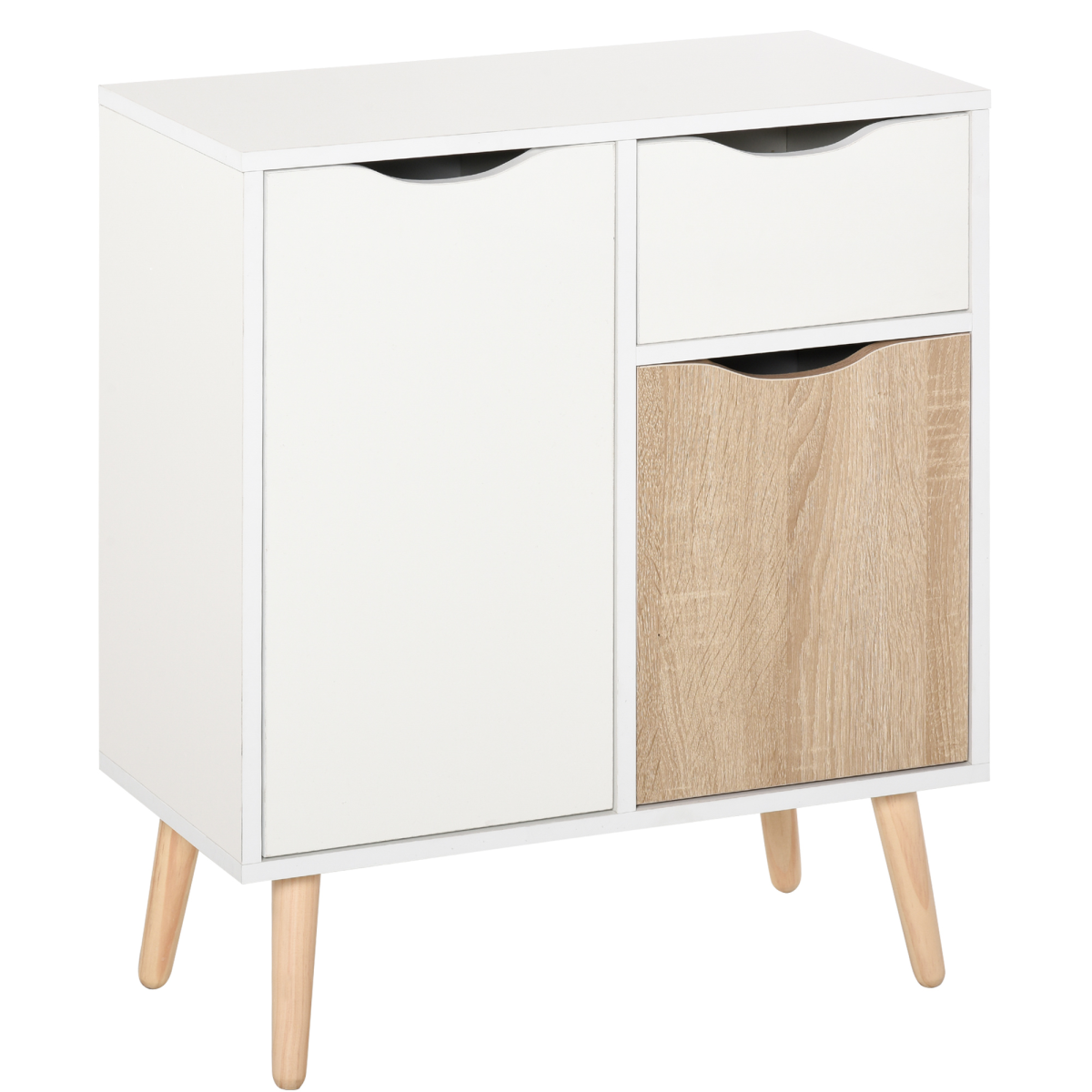 White Storage Cabinet Sideboard with Drawer for Bedroom/Living Room