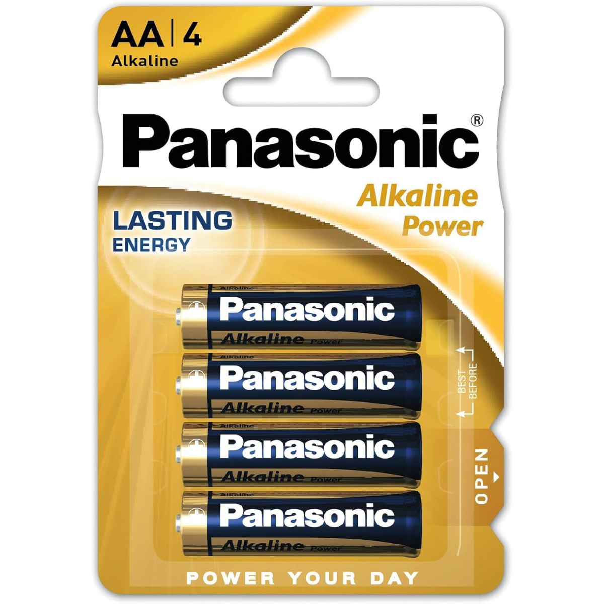 Panasonic AA Alkaline Batteries, Pack of 4