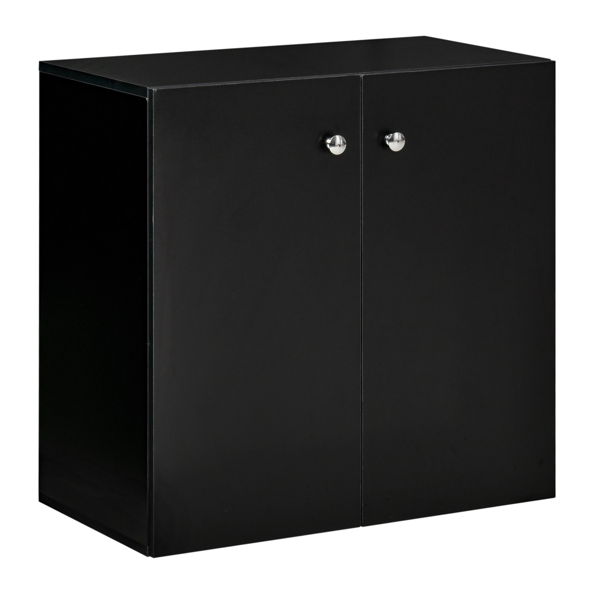 HOMCOM Freestanding Storage Cabinet with Two Shelves, Wooden Sideboard, Black
