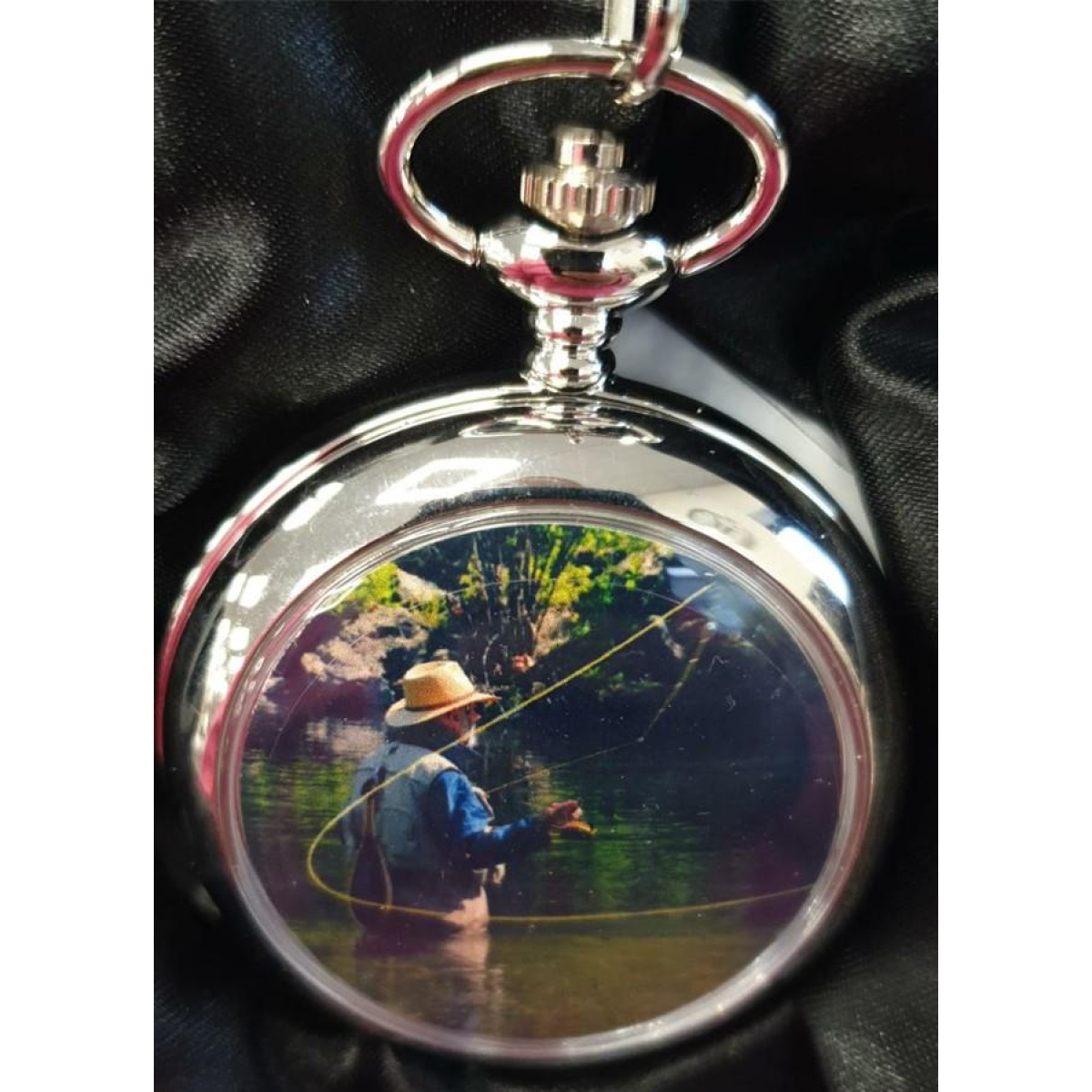 Boxx Fly Fisherman Picture Pocket Watch P5061.49