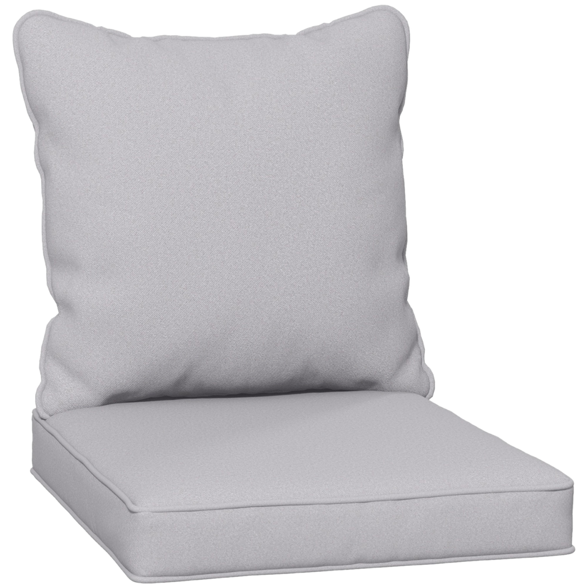 Outsunny One-Piece Outdoor Seat and Back Cushion Set, Light Grey, Polyester, Removable Machine-Washable Covers