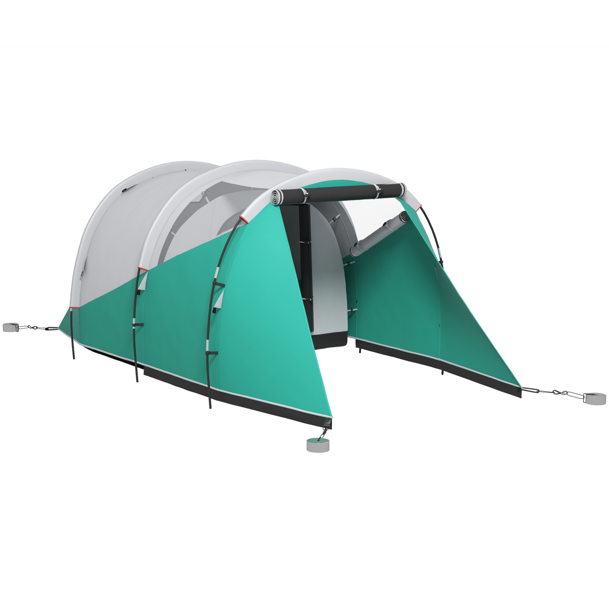 Outsunny 3000mm Waterproof 2-Room Camping Tent for 4-5 People, Green