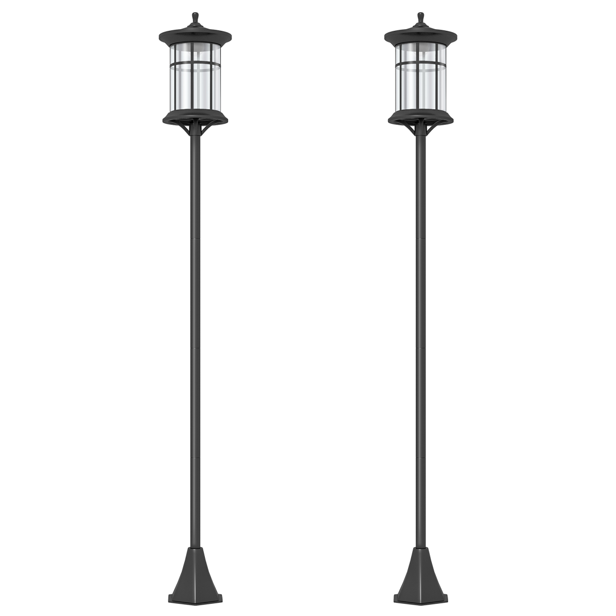 Outsunny LED Solar Outdoor Post Lights, IP44 Waterproof, Cool White, 2 Pack
