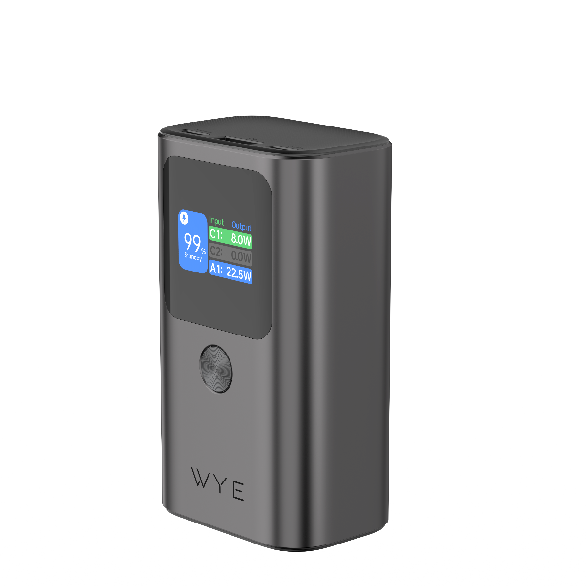 WYEFLUX 10000mAh Mini Power Bank with LED Display, High Speed Charging, Aluminum Case