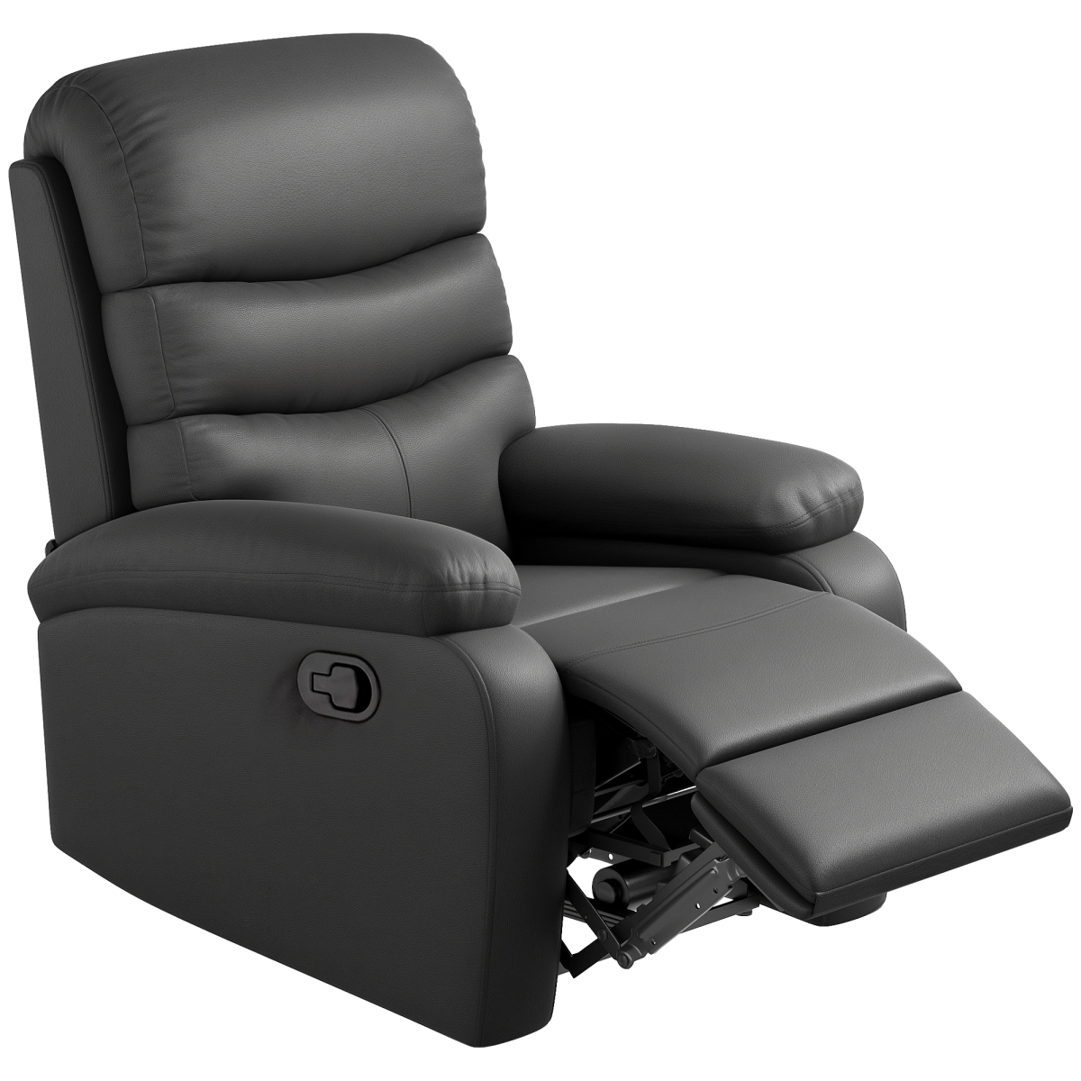 HOMCOM Manual Recliner Armchair with Footrest, Black