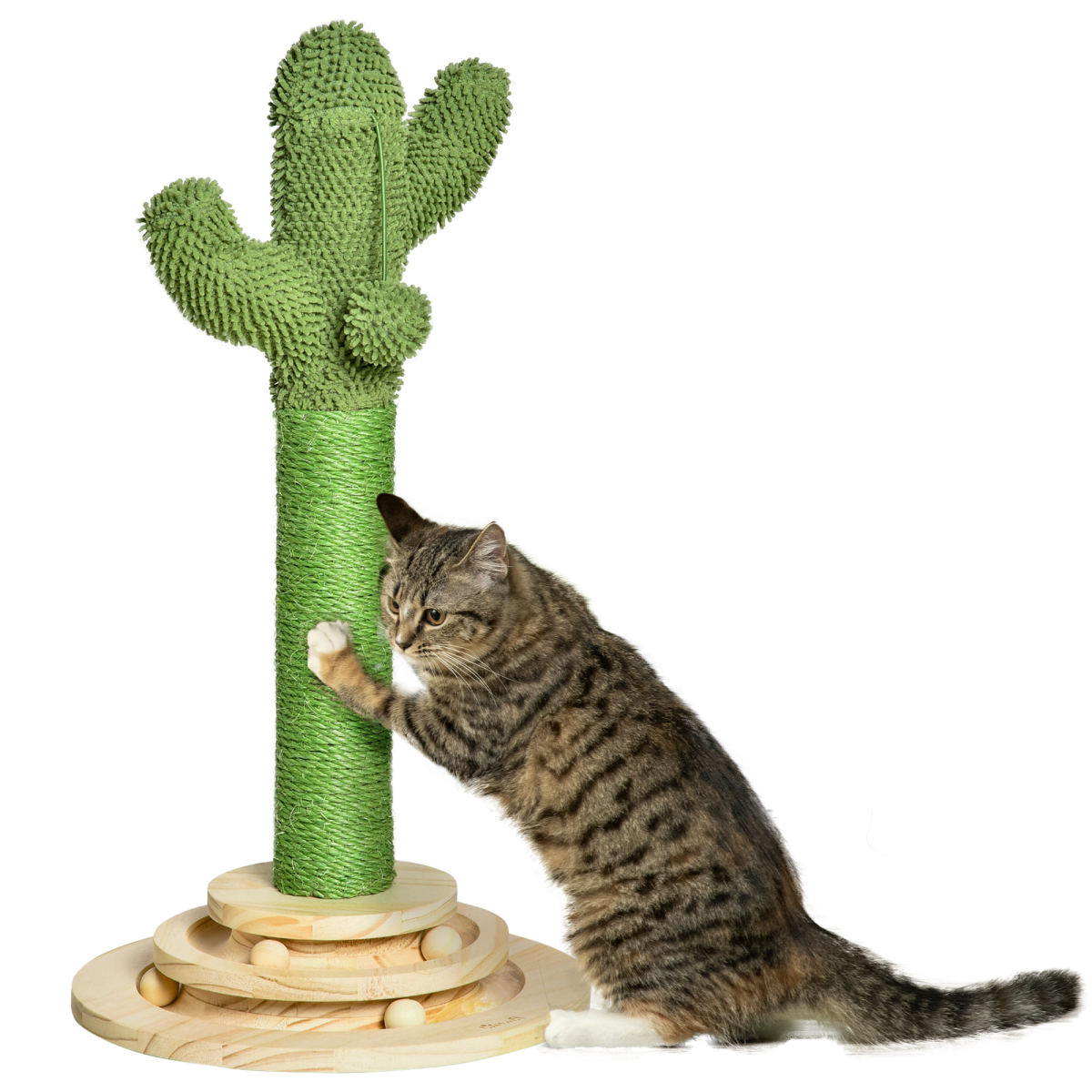 Cactus Cat Tree with Sisal Scratching Post & Hanging Ball