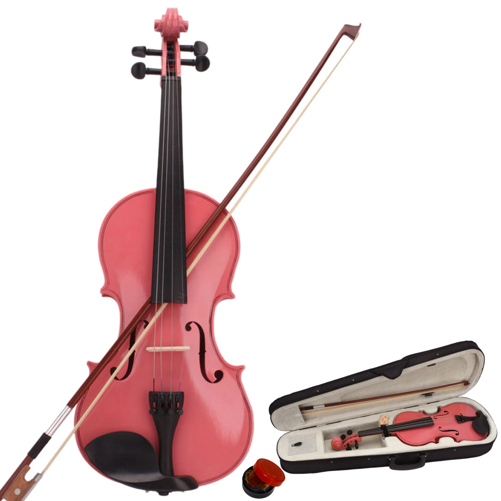 1/2 Size Pink Acoustic Violin Set with Case, Bow and Rosin