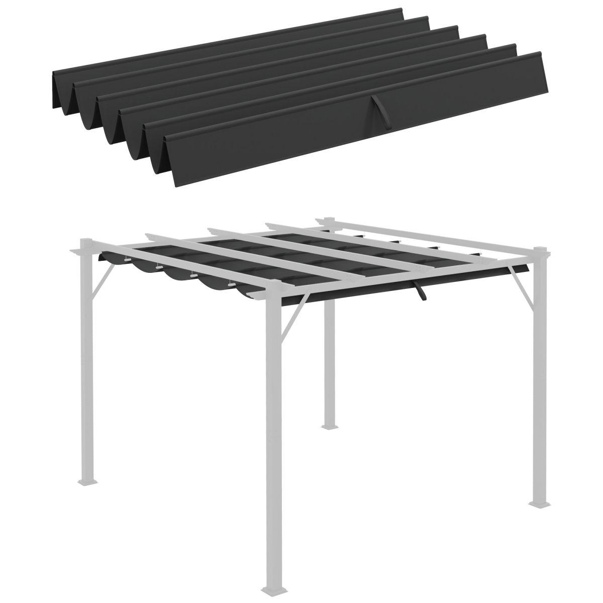Outsunny Replacement Canopy for 3 x 3m Pergola, Grey