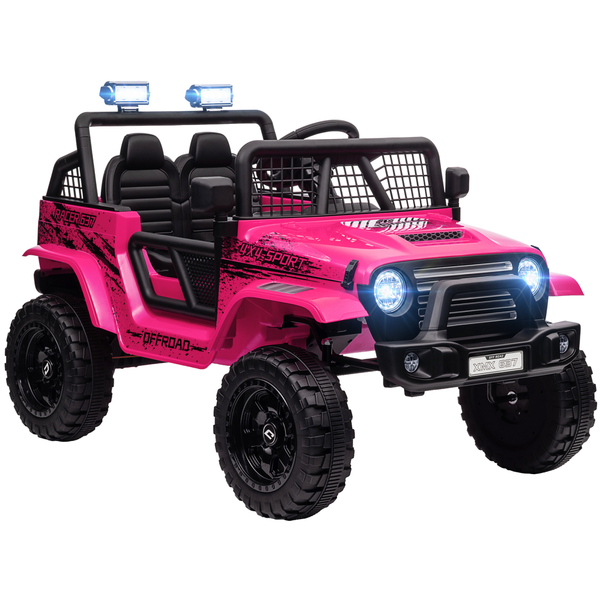 AIYAPLAY 12V Kids Electric Ride On Truck with Remote, Pink