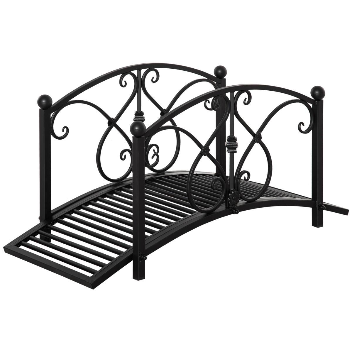 Outsunny Arched Decorative Garden Bridge with Safety Rails