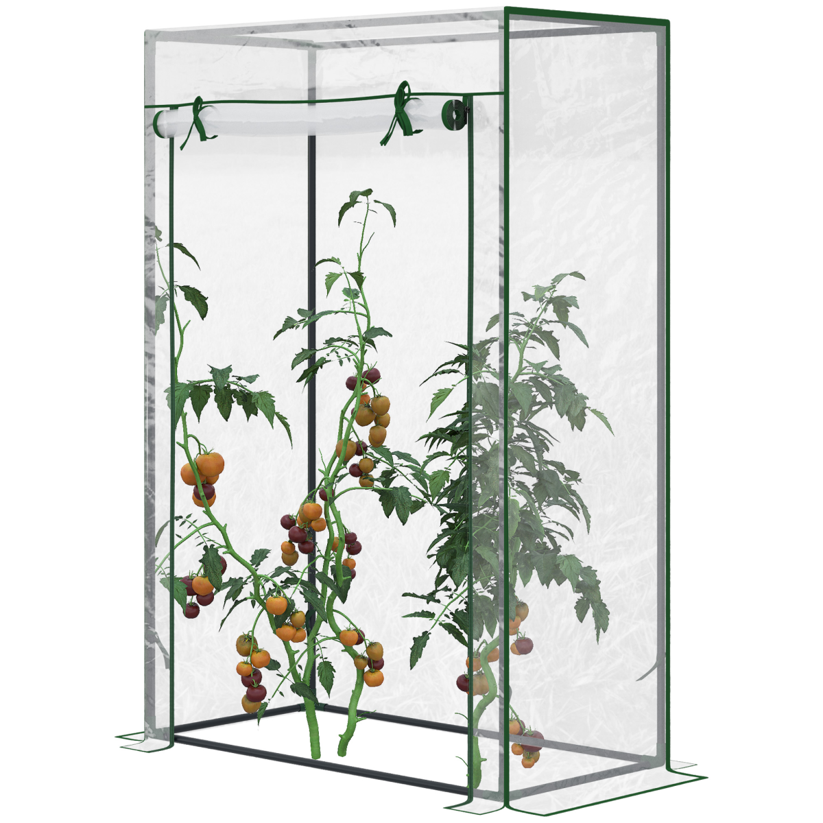Outsunny 100x50x150cm Greenhouse with Galvanized Steel Frame, PVC Cover and Roll-Up Door