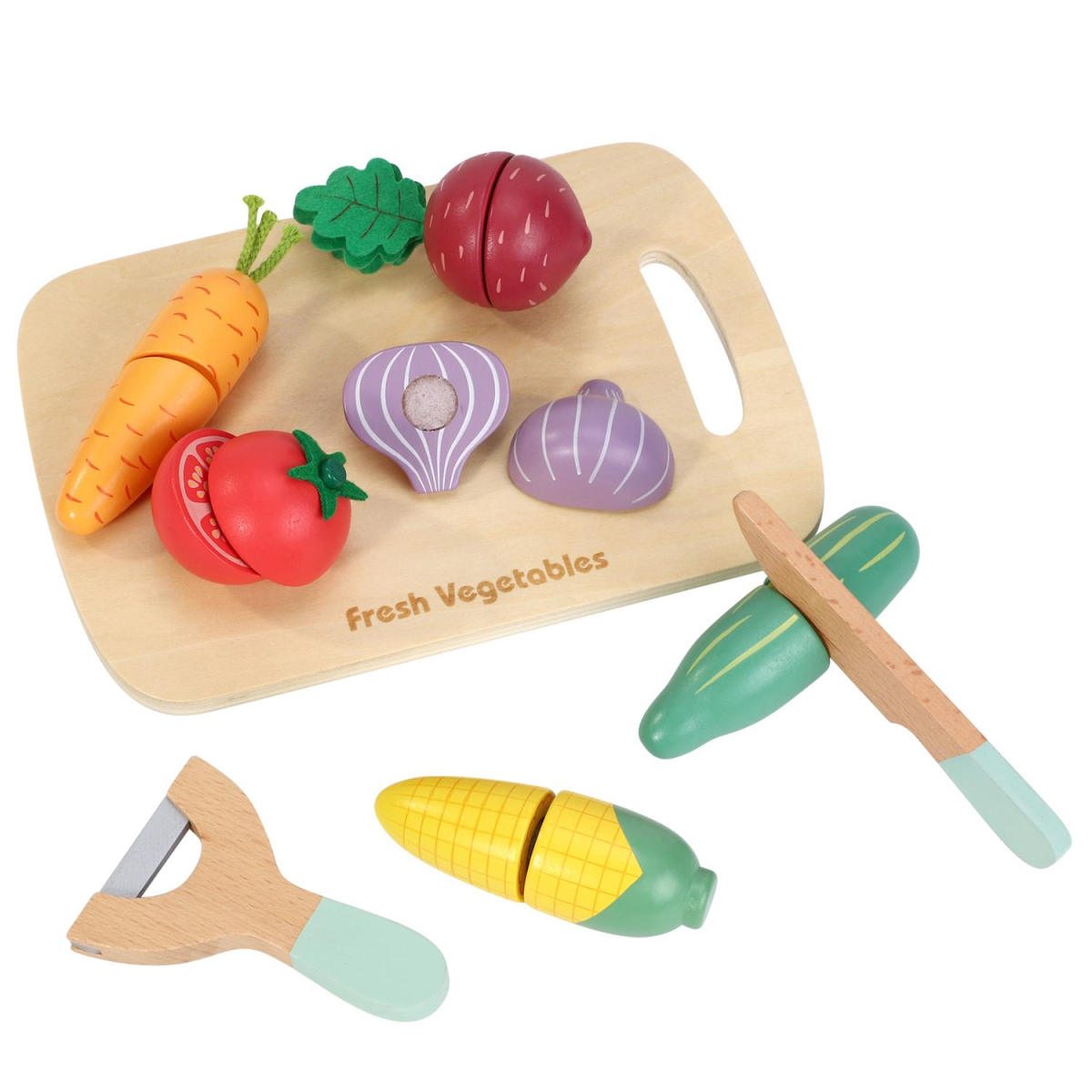 SOKA Play Imagine Learn Wooden Cutting Vegetables Play Set, 9 Pieces