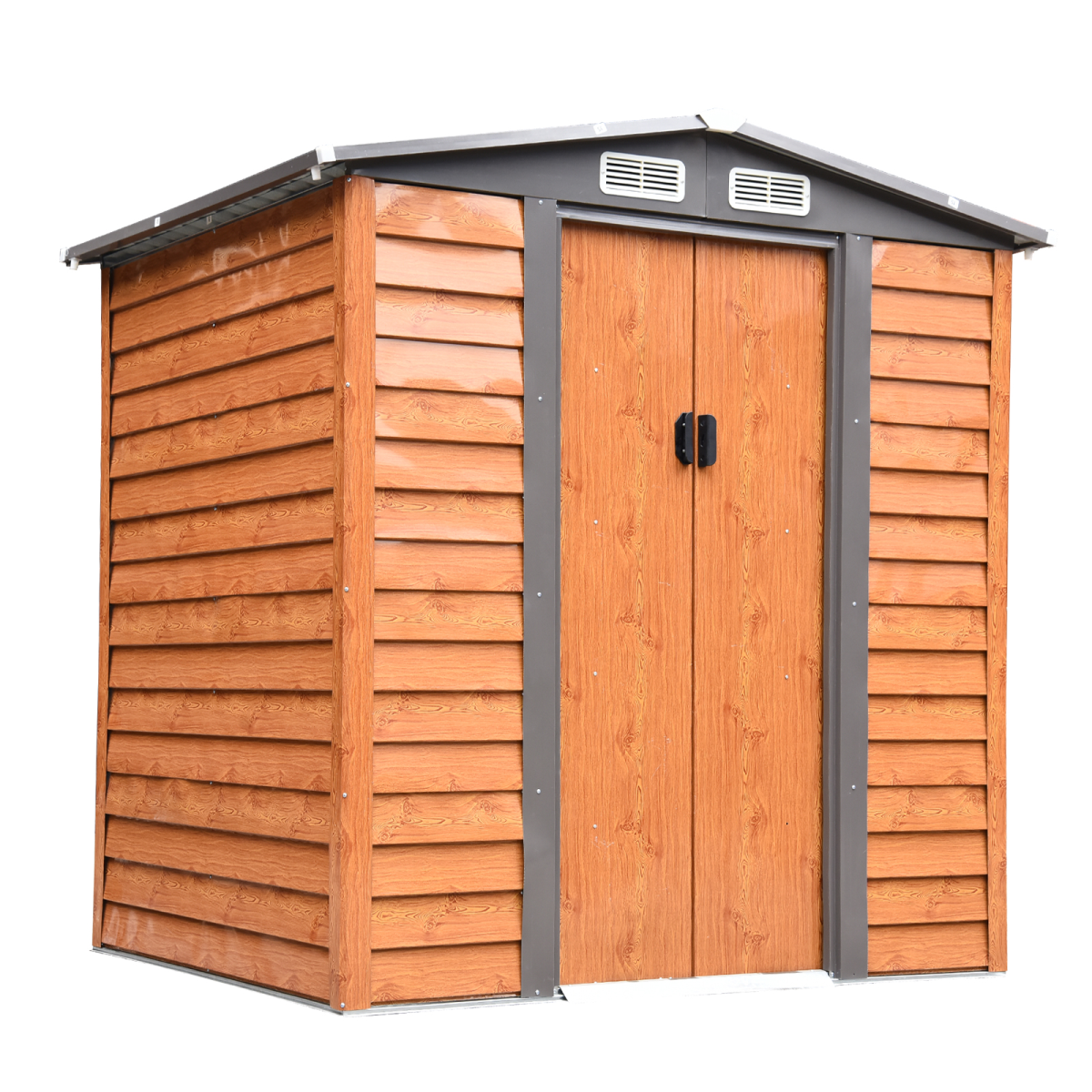 Outsunny 6x5ft Metal Garden Shed, Lockable Outdoor Storage Shed for Gardening Tools, 193L x 152W x 203H cm