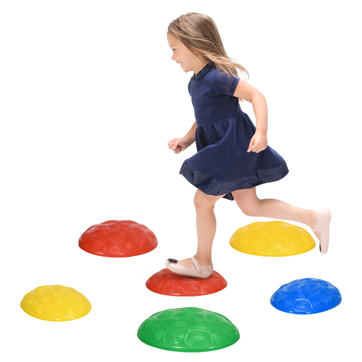 ZONEKIZ 6-Piece Balance Stepping Stones with Non-Slip Mats, Ages 3-8