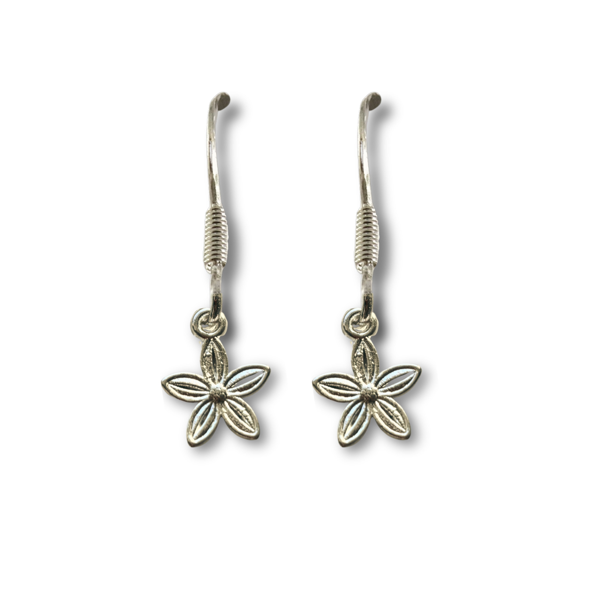 Dahlia Flower Drop Earrings with Nickel-Free Fish Hooks