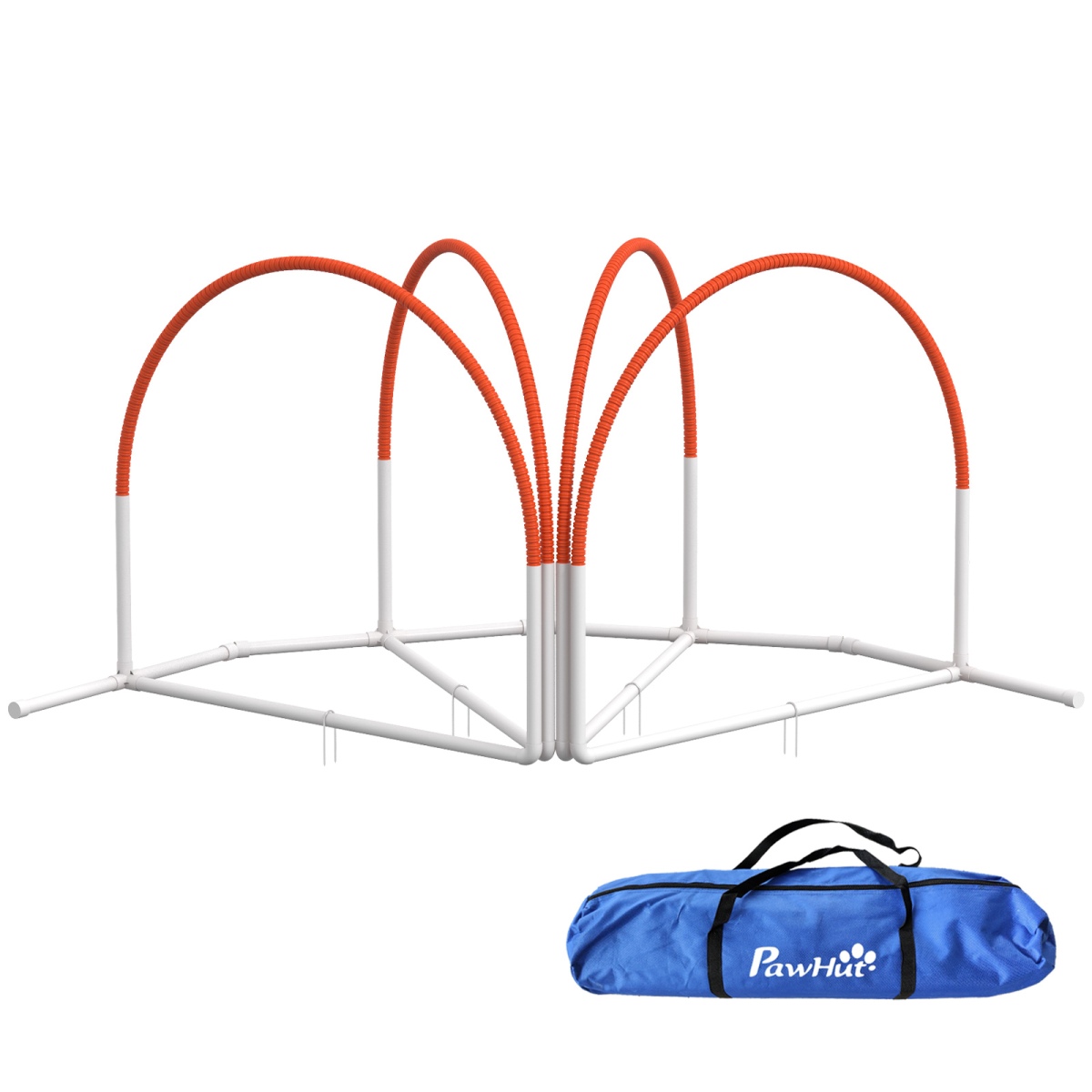 PawHut 4-Piece Dog Agility Training Set with Carry Bag