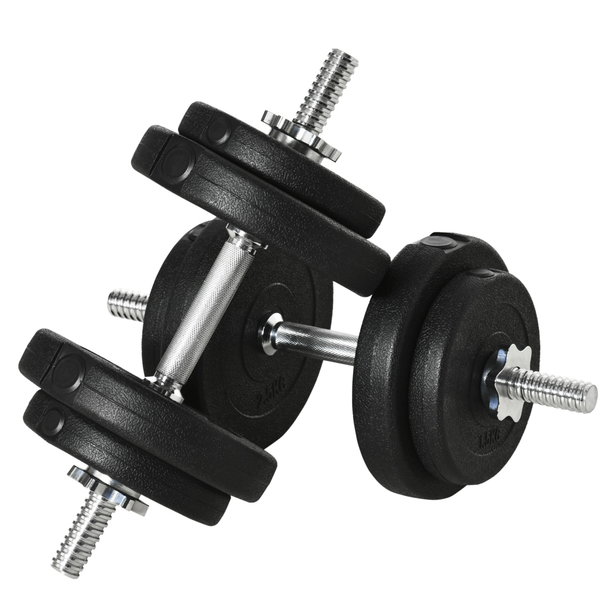 HOMCOM 20kg Adjustable Dumbbell Set with Connecting Rods