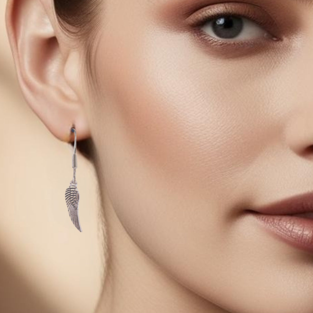 Angel Feather Drop Earrings Gift for Women & Girls