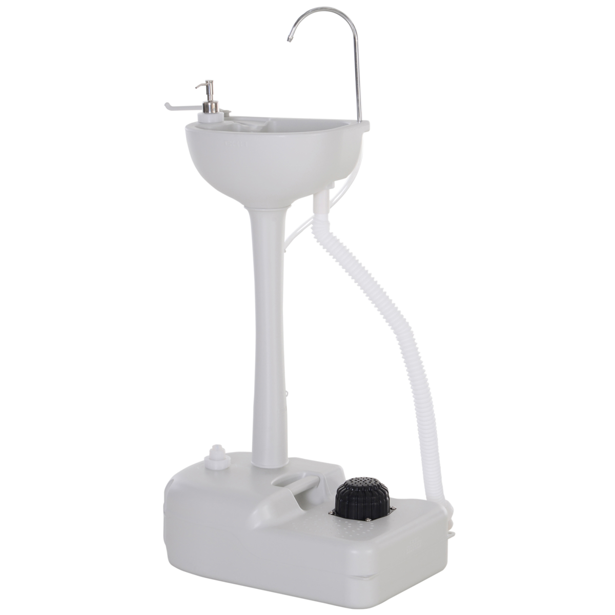 Portable Camping Sink with Foot Pump, 17L Water Tank, Towel Holder, Hand Sanitizer Tank and Drainage Hose