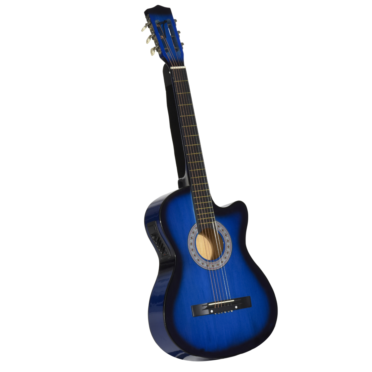 HOMCOM 38 Inch Electric Acoustic Guitar Beginner Set with Carry Case